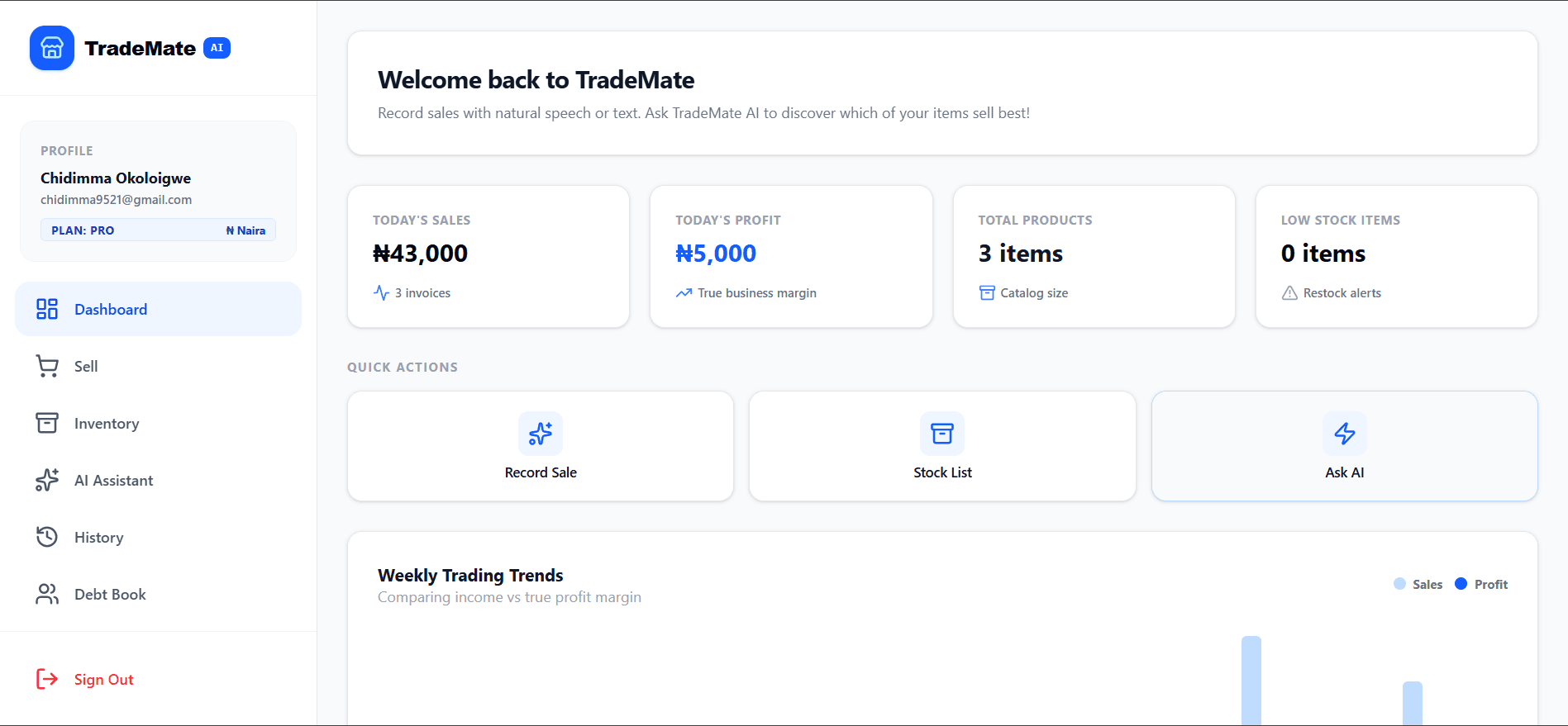 TradeMate AI - Smart business management platform